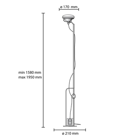 Lampa podłogowa Flos F7600030 Toio Czarna