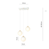 Lampa wisząca ROYAL 3 Emibig 1244/3 biały/złoty
