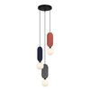 Lampa wisząca Italux PND-59815A-3-MLTI Czerwony, niebieski, szary
