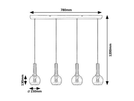 Lampa wisząca Rabalux Centio 72174 czarny
