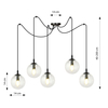Lampa wisząca GIGI 5 BL TRANSPARENT Emibig 936/5 czarny