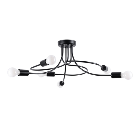 Sollux Lighting Żyrandol LEVAR 6 czarny SL.1456
