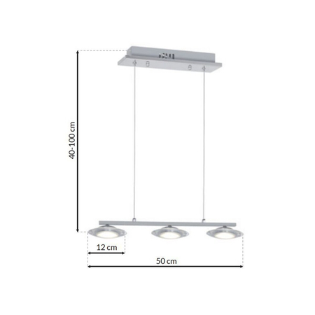 Milagro LAMPA WISZĄCA ELLIPSE 15W LED ML416 CHROM