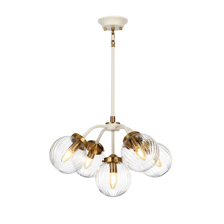 Lampa wisząca Elstead Lighting Cosmos beżowy/złoty DL-COSMOS5