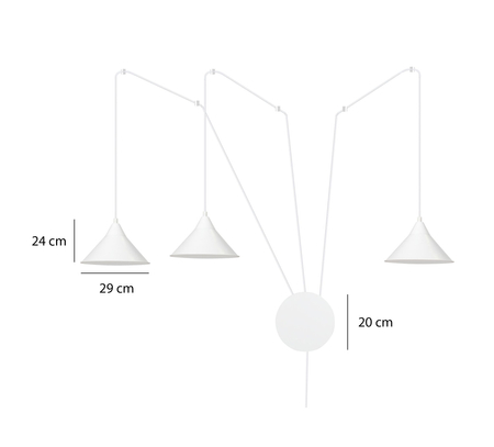 Lampa wisząca ABRAMO 3 WHITE Emibig 159/3 biały