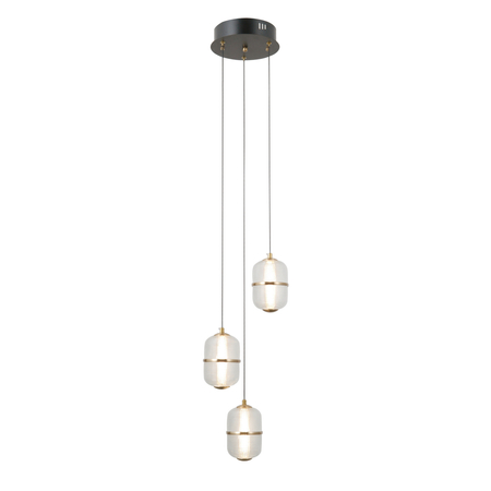 Lampa wisząca Italux Alani PND-34375-3-BK Czarny mat, złoty