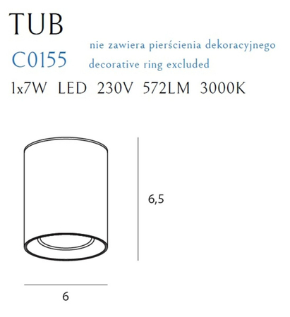 Lampa sufitowa Maxlight C0155 biały