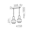 Lampa wisząca AQForm Modern Glass Barrel E27 x 2 Czarny Struktura