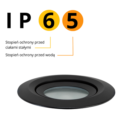 Oczko Lagos ruchome 1xGU10 czarna IP65 LP-4425/1RM BK