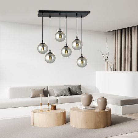Lampa wisząca COSMO 6 BL GRAFIT Emibig 712/6 czarny
