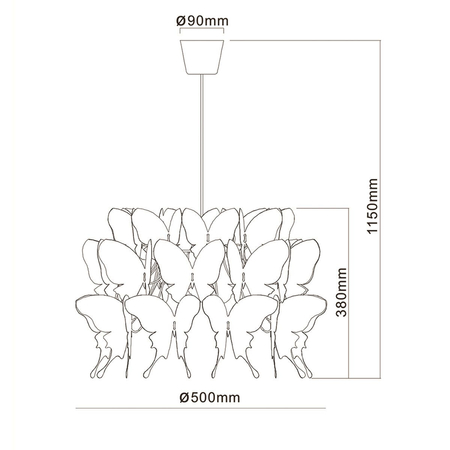 Lampa wisząca Farfalla 1xE27 różowa LP-MD088-3439A/1P RÓŻOWY