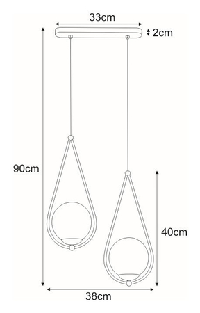 Lampa wisząca NEVE GOLD Kaja K-4776 mosiądz
