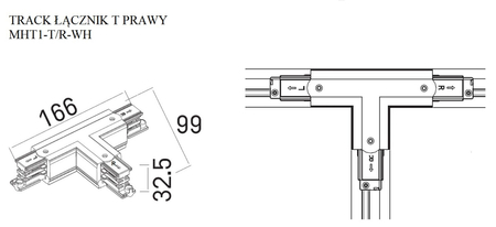 Łącznik szynowy Maxlight MAX MHT1-T/R-WH biały