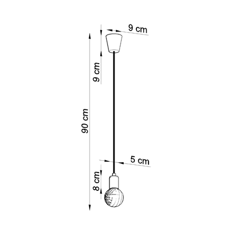 Sollux Lighting Lampa wisząca DIEGO 1 szara SL.0575