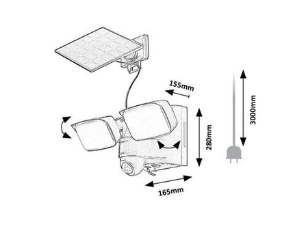 Lampa solarna Rabalux Leszno 77091 czarny