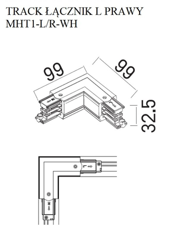 Łącznik szynowy Maxlight MAX MHT1-L/R-WH biały