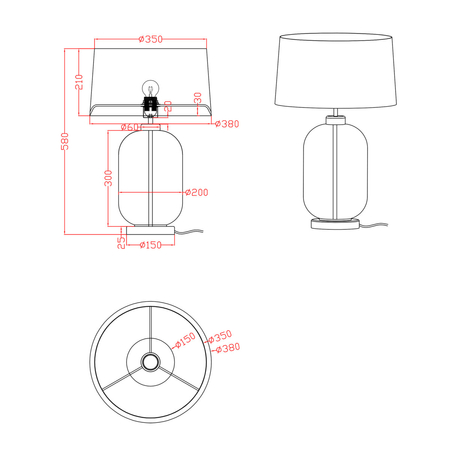 Light Prestige Lampa stołowa Amur dymna 1xE27 LP-919/1T smoked