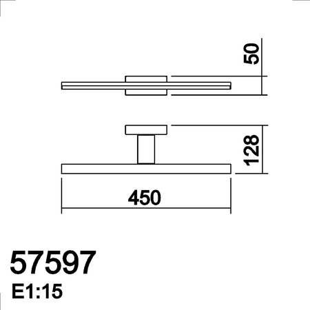 Lampa łazienkowa TIWALL czarny mat LED 12W 450mm 4000K IP44
