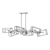 Lampa wisząca Ensemble - 6 źródeł światła - Polerowany nikiel Quintiesse QN-ENSEMBLE6-PN