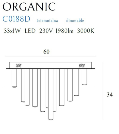 Plafon Maxlight C0188D złoty