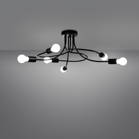 Sollux Lighting Żyrandol LEVAR 6 czarny SL.1456