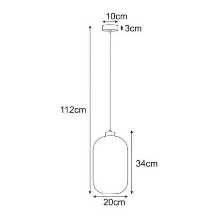 Lampa wisząca Kaja VILAR K-5731 biały, czarny