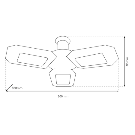 Eko-Light Lampa Warsztatowa 50W 4000K E27 EK1089 CZARNY