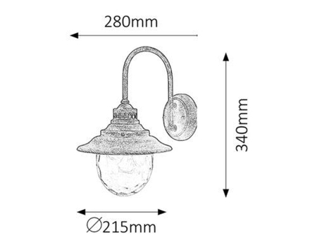 Kinkiet zewnętrzny Rabalux Barcelona 8677 złoto antyczne