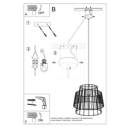 Sollux Lighting Lampa wisząca GATE czarny SL.0663