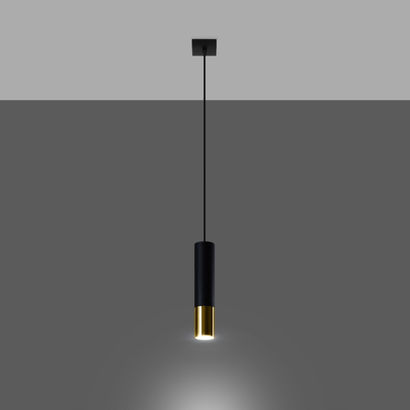 Sollux Lighting Lampa wisząca LOOPEZ 1 czarny/złoty SL.0952