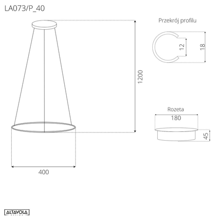 Lampa wisząca Ledowe Okręgi No.1 40 4k biała