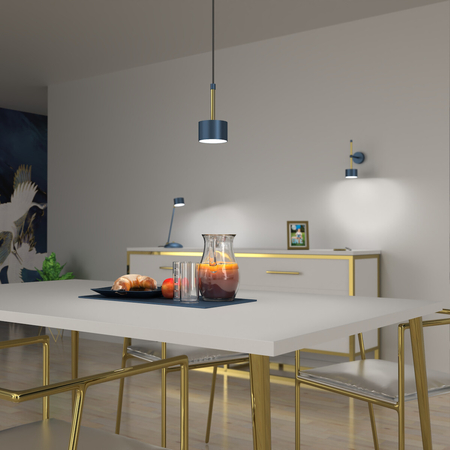 Milagro Lampa wisząca ARENA BLUE/GOLD 1xGX53 MLP7772 Niebieski / Złoto