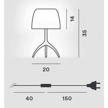 Lampa stołowa Foscarini 0260012R2-11 Lumiere piccola