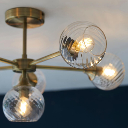 Lampa sufitowa Endon Lighting Allegra 103171 mosiądz