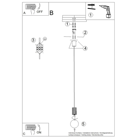 Sollux Lighting Lampa wisząca HALO 1 mocca SL.1734