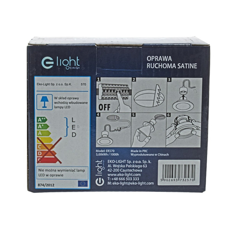 Eko-Light OCZKO OKRĄGŁE GU10 1X5W LED SATYNA EKZ2570
