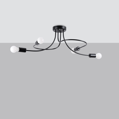 Sollux Lighting Żyrandol LEVAR 4 czarny SL.1455