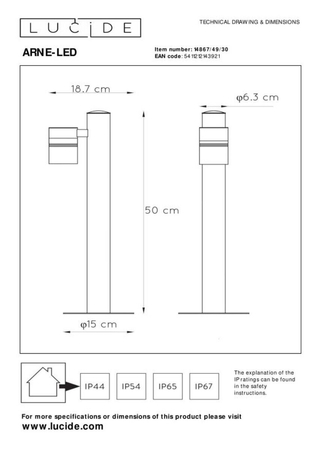 Lampa zewnętrzna Lucide ARNE-LED czarny 14867/49/30