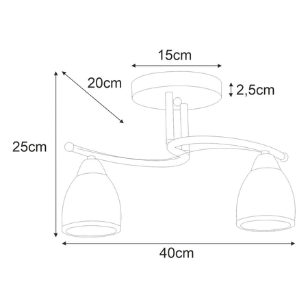 Lampa sufitowa SAMIRA Kaja K-JSL-8090/2 CHR chrom