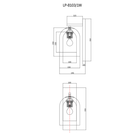 Light Prestige Kinkiet Elaris bursztynowy 1xE27 LP-8103/1W AM