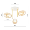 Lampa sufitowa ARGO 3 Emibig 1278/3 biały/złoty