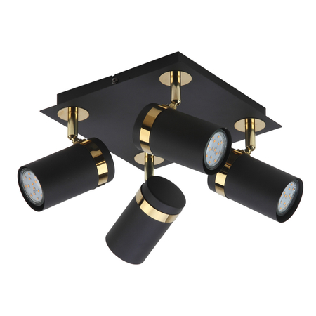 Spot Italux SPL-2031-4 Czarny mat, złoty chrom