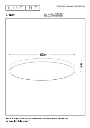 Lampa sufitowa Lucide UNAR 79185/80/31 biały