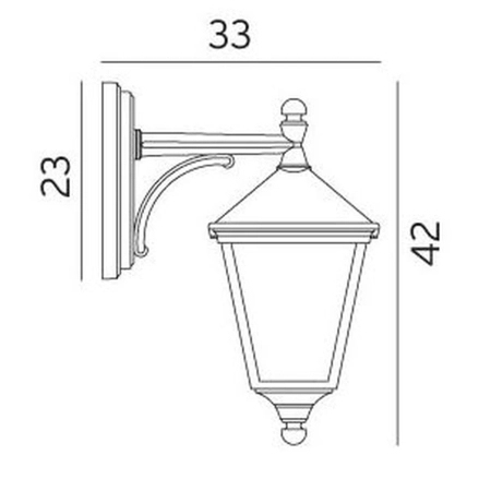 LONDON 481 BLACK E27 LED 9W ON ARM DOWN
