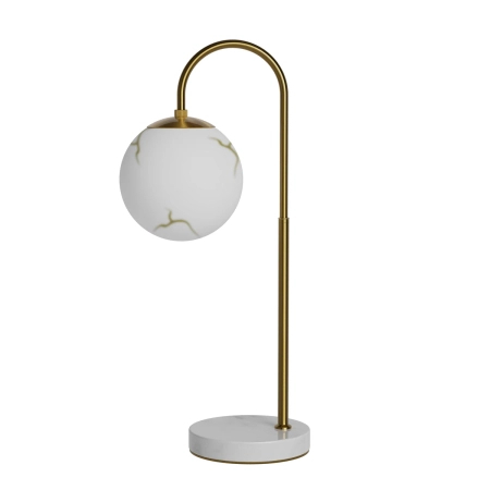 By Rydens Lampa stołowa Bellagio H60 cm mosiądz/biały 4024620-5000