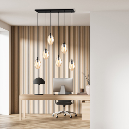 Lampa wisząca ASTRAL 6 Emibig 1267/6 czarny/złoty