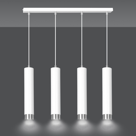 Lampa wisząca KIBO 4 WH/CHROME Emibig 641/4 biały/chrom