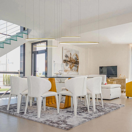 Lampa wisząca Ledowe Okręgi No.4 100cm 4k złota Dali