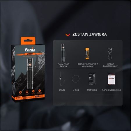 Latarka ręczna Fenix E35R czarny