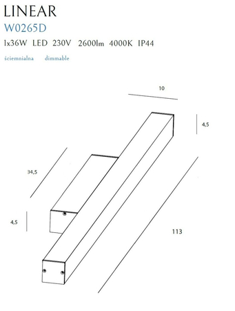 Kinkiet Maxlight LINEAR W0265 biały